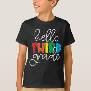Camiseta Alô, 3º ano - Colorido bonito de volta à escola