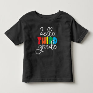 Camiseta Alô, 3º ano - Colorido bonito de volta à escola