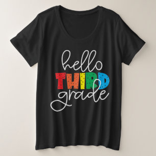 Camiseta Alô, 3º ano - Colorido bonito de volta à escola
