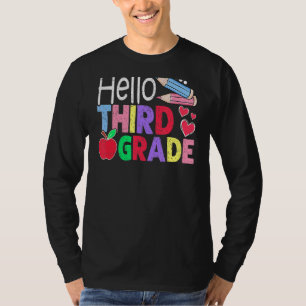 Camiseta Alô, 3º ano de recorte de volta à escola, 1º dia d