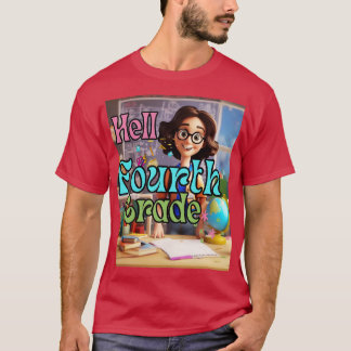 Camiseta Alô 4º ano de volta à escola no 1º dia 4º ano