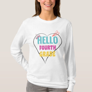 Camiseta Alô 4º ano Melhor presente para 1rua dia de es