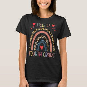 Camiseta Alô, 4º ano, Rainbow Leopard De Volta À Escola Gir