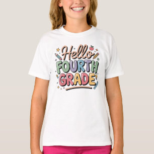 Camiseta Alô, 4.º ano, de volta à escola, professor rosa
