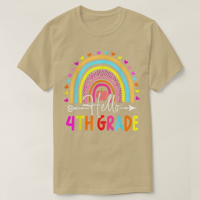 Camiseta Alô, 4° ano do Rainbow Professor de 4° ano (Frente do Design)