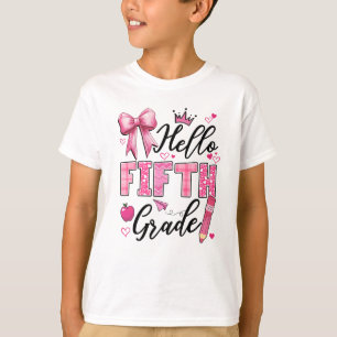 Camiseta Alô, 5º ano, 1º dia da escola, Coquette Tea