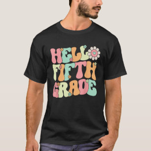 Camiseta Alô, 5 do 5º ano, professora moça de volta