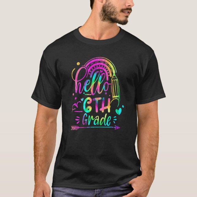 Camiseta Alô, 6 Grau, Fofo, Primeiro Dia de Professora (Frente)
