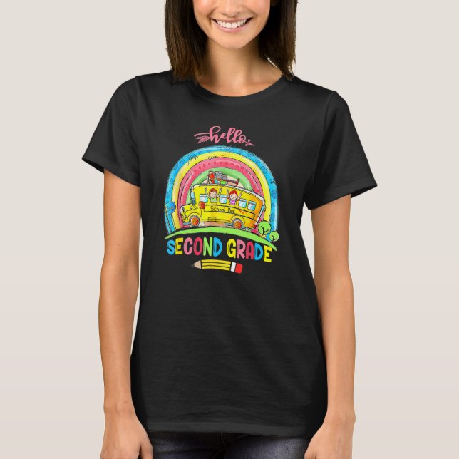 Camiseta Alô, Arco-Íris Do Segundo Grau De Volta Para Estud (Frente)
