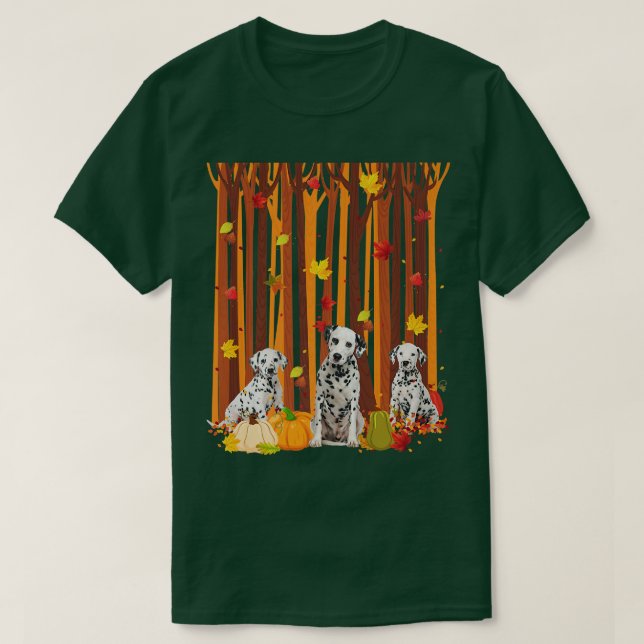 Camiseta Alô Autumn Dalmatic Maple Leaf Fall Pumpkin Men (Frente do Design)