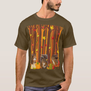 Camiseta Alô Autumn Squirrel Maple Leaf Fall Pumpkin Mens