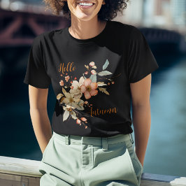 Camiseta Alô Autumn Watercolor Floral Black