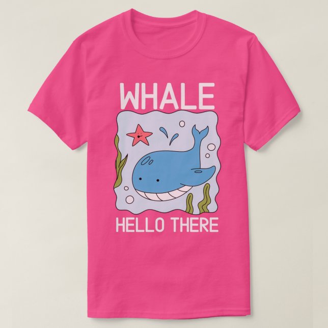 Camiseta Alô de baleia lá 14 (Frente do Design)