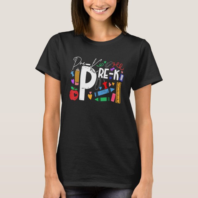 Camiseta Alô Equipe de Professores Pré K Pré K Meninas Quad (Frente)