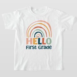 Camiseta Alô, escola arco-íris do 1º ano colorida