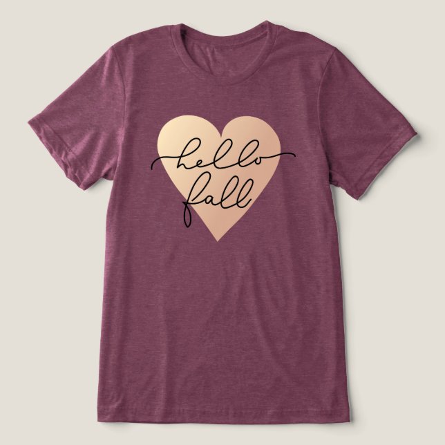 Camiseta Alô, Fall Love Heart (Design frontal)