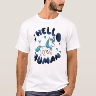 Camiseta Alô humano Adorável Unicorn