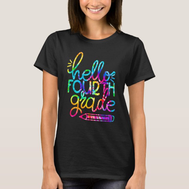 Camiseta Alô, Lápis Do Quarto Grau De Volta Ao Professor K (Frente)