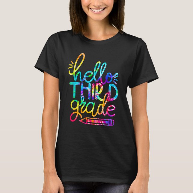 Camiseta Alô, Lápis Do Terceiro Grau De Volta Ao Professor  (Frente)