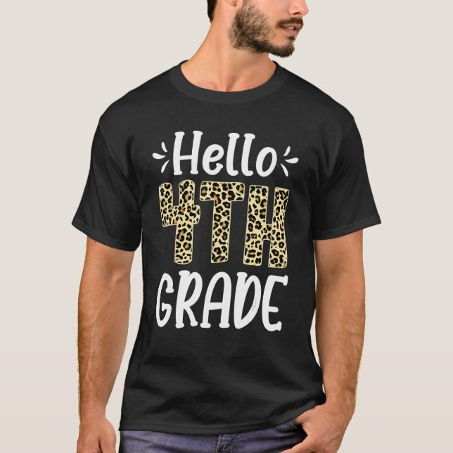 Camiseta Alô Leopardo do 4º ano de volta à escola no 1º dia (Frente)