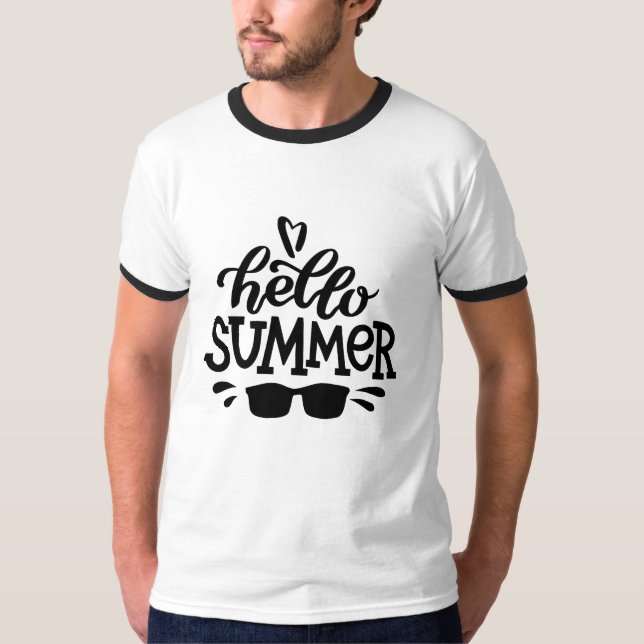 Camiseta Alô, óculos de sol de verão (Frente)