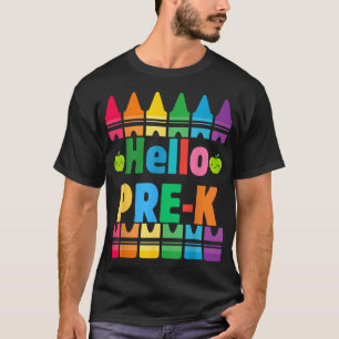 Camiseta Alô Pêncils Pré-k De Volta Para Estudante De Profe