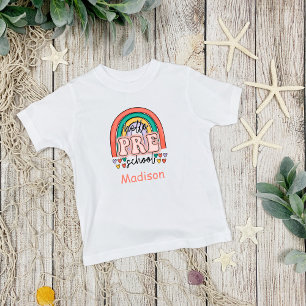 Camiseta Alô Personalizado Corações do Arco-Íris Pré-Escola