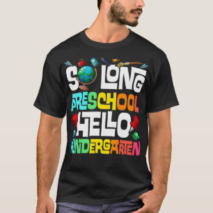 Camiseta Alô, pré-escola longa, pré-graduado do jardim de i