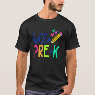 Camiseta Alô Pré K Professor Aluno No Primeiro Dia Da Escol