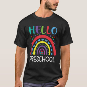 Camiseta Alô Preschocolina Arco-Íris De Volta Ao Ensino