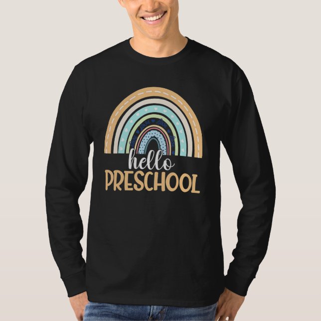 Camiseta Alô Preschocolina Boho Rainbow Professor De Volta  (Frente)