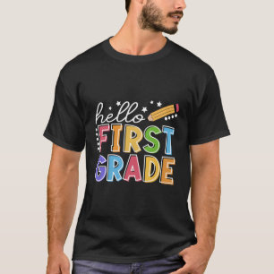 Camiseta Alô Primeiro Estudante Da Classe 1Rua Primeiro Dia