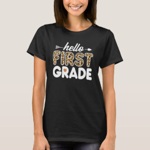 Camiseta Alô Professor de primeira classe de Leopard da cla