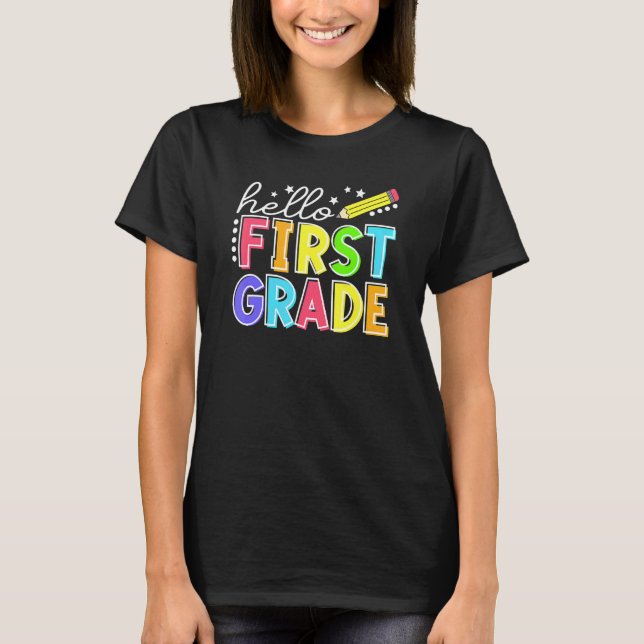 Camiseta Alô, Professor De Primeiro Grau De Volta À Escola  (Frente)