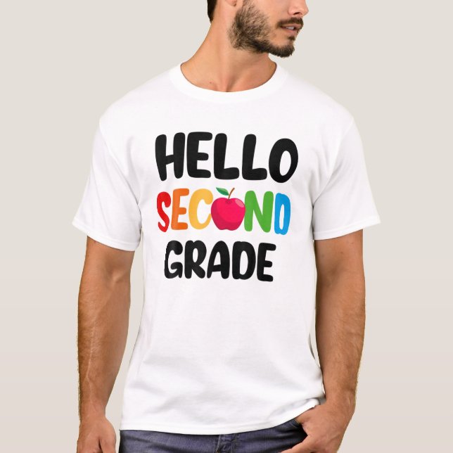 Camiseta Alô Professor do 2º ano de volta ao Design escolar (Frente)
