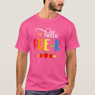 Camiseta Alô, Professor Pré-K Estudante Bem-Vindo De Volta