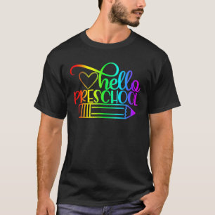 Camiseta Alô, Professora Pré-Escolar Arco-Íris De Volta A S