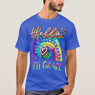 Camiseta Alô, Rainbow Tie Dye De Volta À Escola De Chá