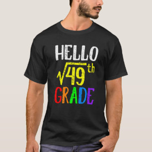 Camiseta Alô, Raiz Quadrada 7 De 49 Matemática De Volta A S