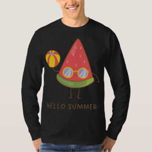 Camiseta Alô Summer Cute Watermelon Óculos de sol Vacinação