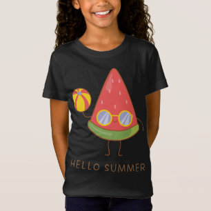 Camiseta Alô Summer Cute Watermelon Óculos de sol Vacinação