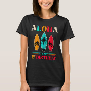 Camiseta Aloha 19º Aniversário Havaí Praia Tropical Surf