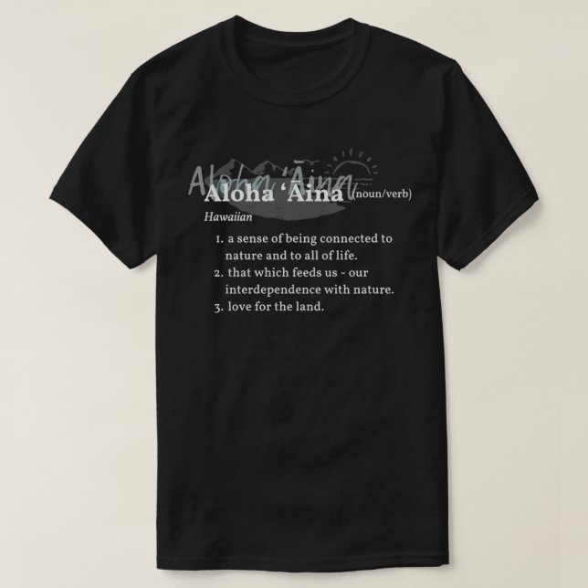 Camiseta Aloha Aina Love of the land (Frente do Design)