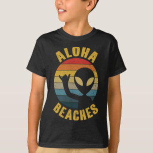 Camiseta Aloha Beaches Funny Retro Hawaii Shaka Alienígena