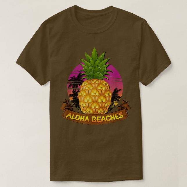 Camiseta Aloha Beaches Hawaii Pineapple State Lovers Hawaii (Frente do Design)