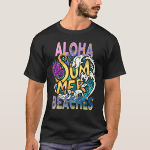 Camiseta Aloha Beaches Ilha Tropical Havaiana de Verão, Vac