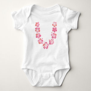 Camiseta Aloha Bodysuit do bebê: Leus corais do hibiscus