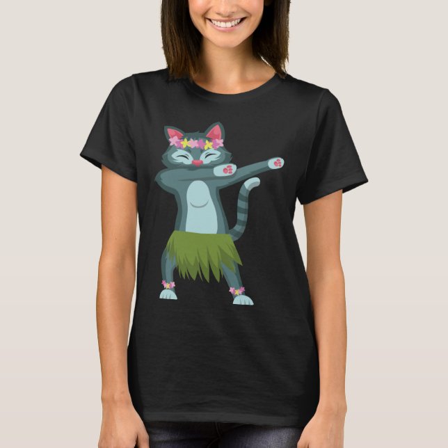 Camiseta Aloha Cat Hawaiian Dance Mele Kalikimaka Hula Kitt (Frente)