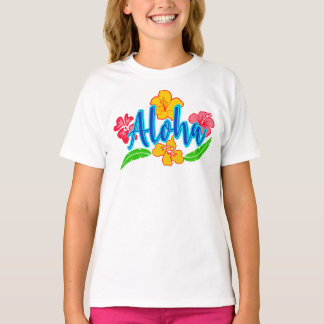 Camiseta Aloha Divertido Colorido Verão