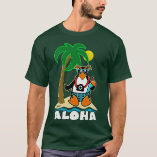 Camiseta Aloha Do Pinguim Havaiano